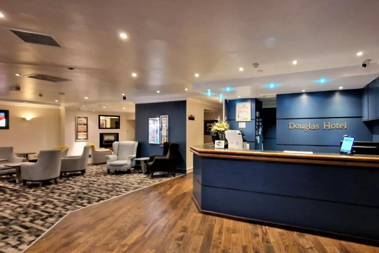 Lobby with bar and seating at Aberdeen Douglas Hotel on Market Street, Aberdeen