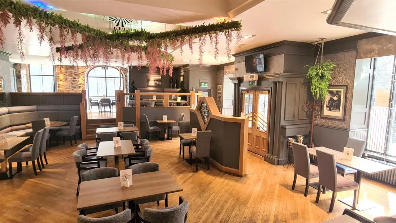 Wooden-floored restaurant at Aberdeen Douglas Hotel close to Union Street